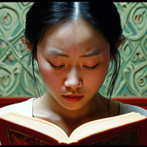 ** A reader deeply moved by a literary character's plight, experiencing strong emotional resonance while reading a book (e.g., *Dream of the Red Chamber*). Focus on the emotional connection and empathy.

**