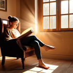 **

A cozy reading nook with warm lighting.  A person sits in an armchair, engrossed in a book, sunlight streams through a window illuminating dust motes dancing in the air.  A notebook and pen rest nearby, ready to capture the reader's inspired thoughts.  The overall feeling is one of peaceful contemplation and intellectual curiosity.

**
