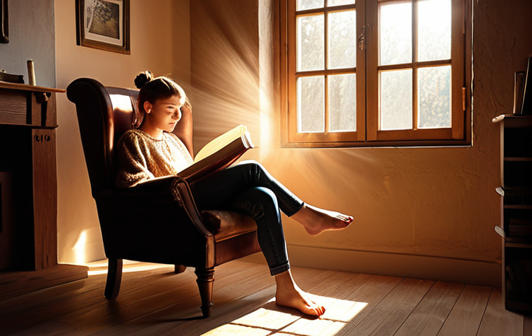 **

A cozy reading nook with warm lighting.  A person sits in an armchair, engrossed in a book, sunlight streams through a window illuminating dust motes dancing in the air.  A notebook and pen rest nearby, ready to capture the reader's inspired thoughts.  The overall feeling is one of peaceful contemplation and intellectual curiosity.

**