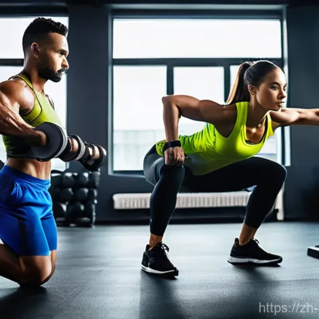 전신 운동 계획 - **Prompt 1: Dynamic Full-Body Power in a Modern Gym**
"A vibrant and energetic scene inside a cl...