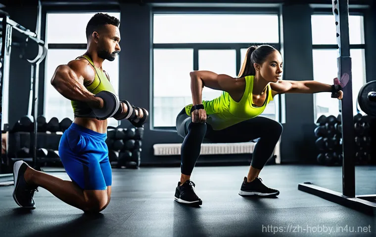 전신 운동 계획 - **Prompt 1: Dynamic Full-Body Power in a Modern Gym**
    "A vibrant and energetic scene inside a cl...
