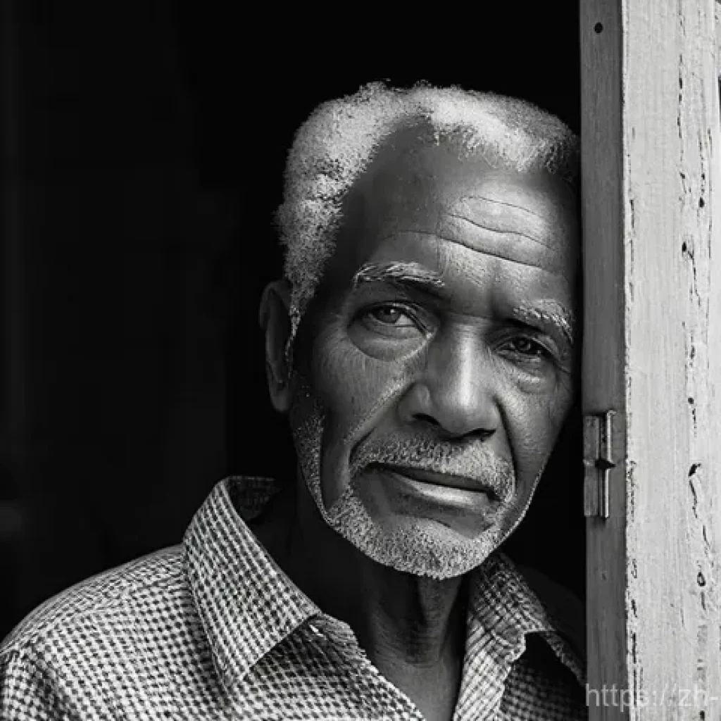 흑백 사진 찍는 법 - **Prompt 1: "A candid black and white portrait of an elderly man with a deeply lined face, gazing th...