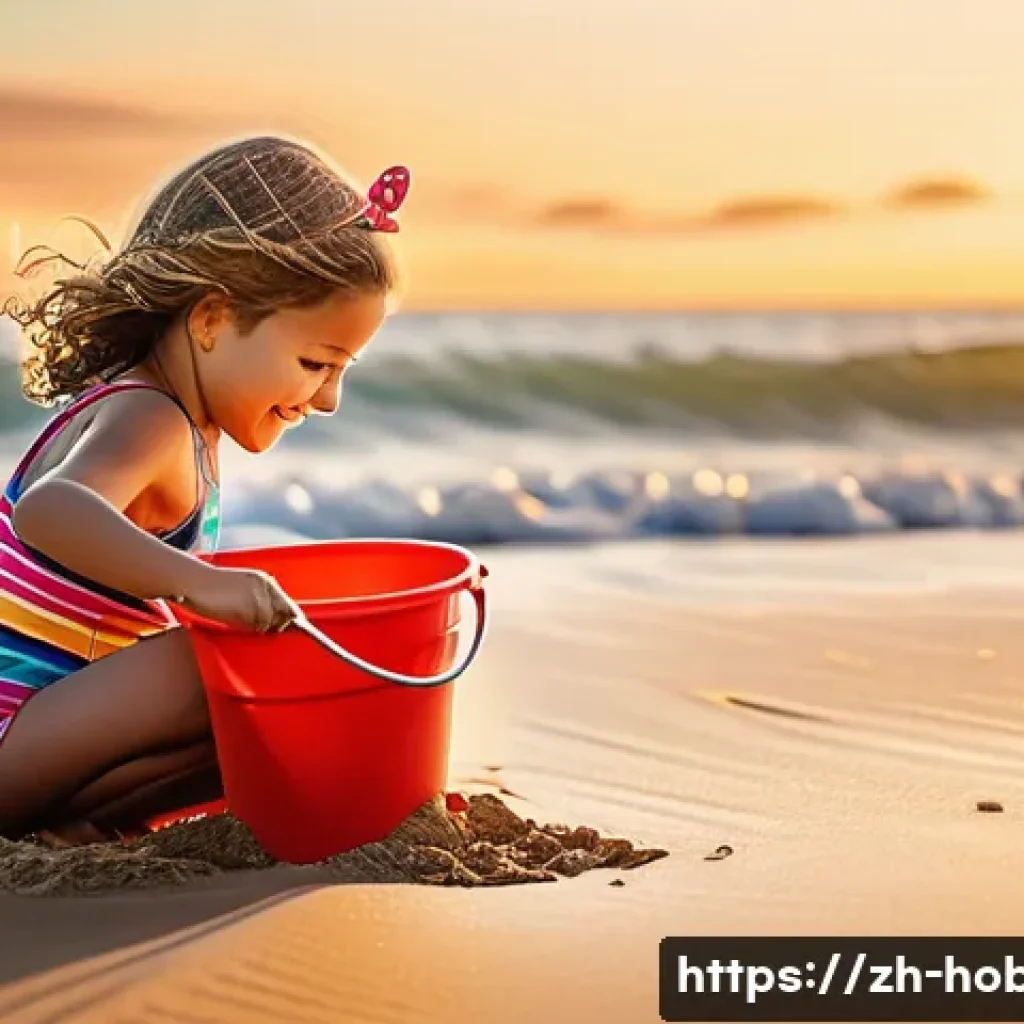 야경 촬영 팁 - **Prompt:** A young girl (approximately age 7) wearing a colorful, age-appropriate swimsuit with car...