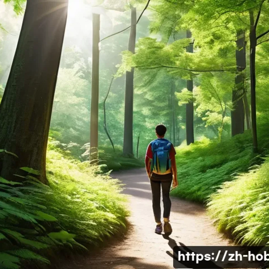 트레킹 코스 추천 - **Prompt 1: Urban Green Oasis Day Hike**
    "A tranquil, sun-dappled forest path winding through a ...