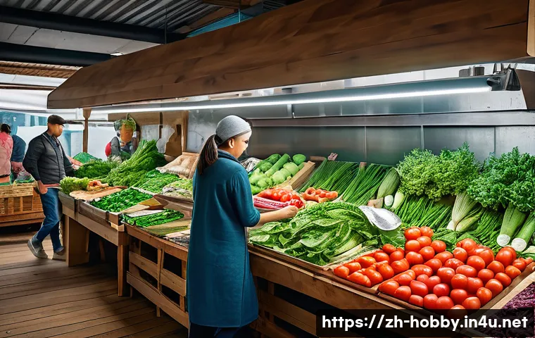 요리 취미 - A modern kitchen scene focused on fresh seasonal vegetables and high-quality seafood displayed on a ...