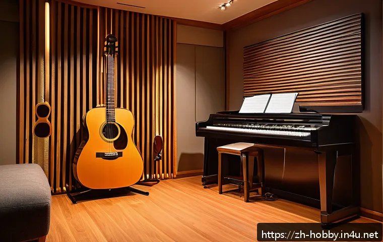 튜닝 악기 - A cozy, quiet home music room designed for precise instrument tuning: a small space with controlled ...